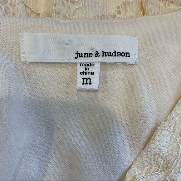 JUNE & HUDSON IVORY HI LOW SLEEVELESS LACE DRESS Size Medium - Picture 11 of 14